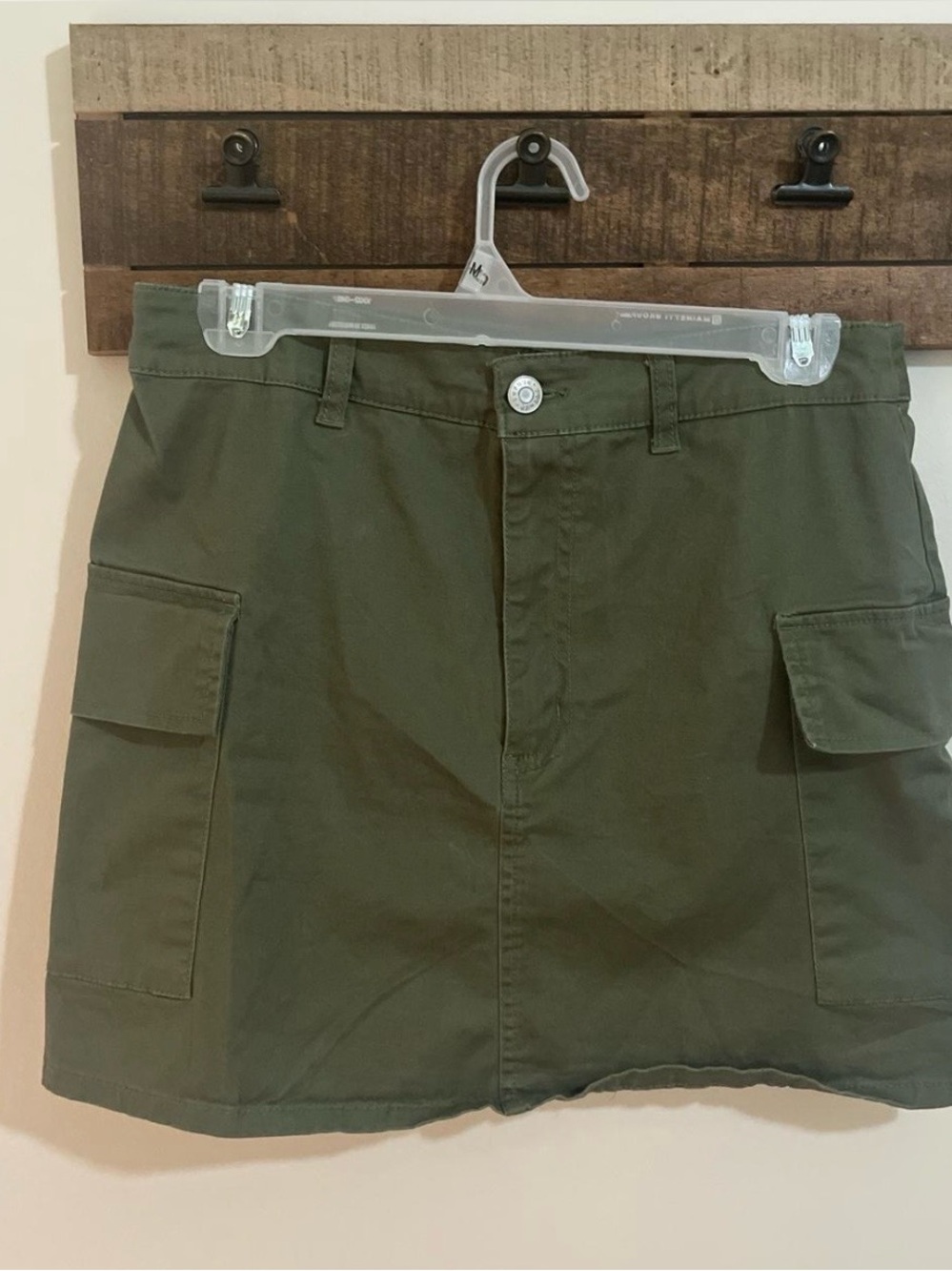 Charlotte Russe Olive Green Utility Mini Skirt